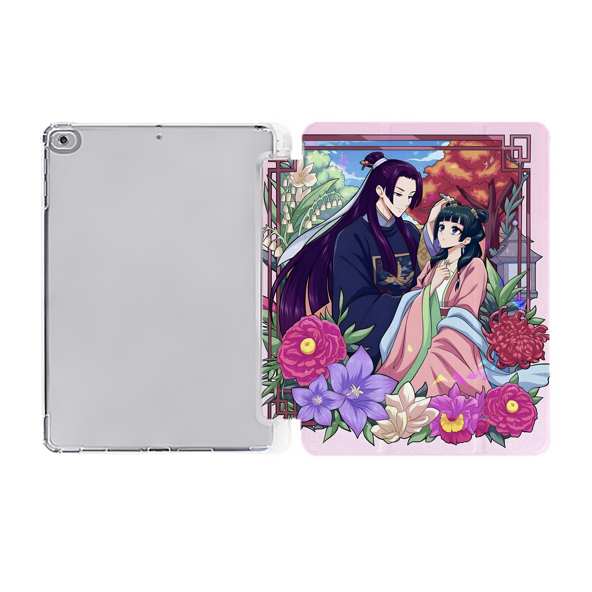（画像用） 薬屋のひとりごと The Apothecary Diaries IPad ケース ペン収納付き 三つ折りスタンド PUレザー×シリコン 対応機種9.5/10.5/10.9インチ